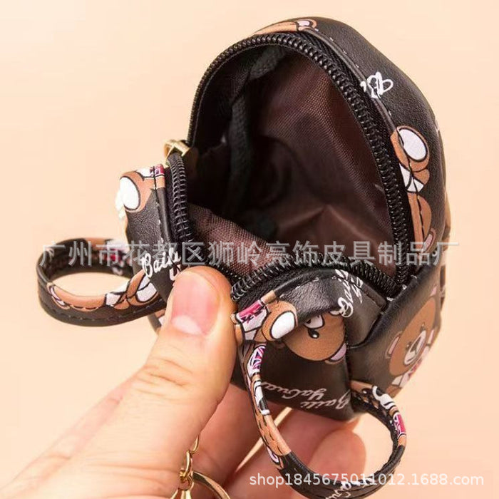 Wholesale PU Creative Bear Mini Coin Purse Keychain JDC-KC-Liangs002