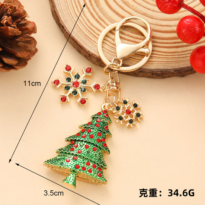 Wholesale Christmas Tree Keychain Zinc Alloy Red Fruit Design Car Key Bag Charm MOQ≥2
