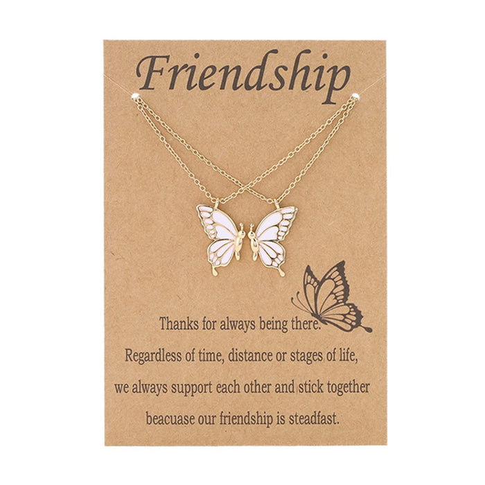 Wholesale Colorful Butterfly Friendship Pendant Necklace Set - Fashion Alloy Jewelry Accessory MOQ≥2