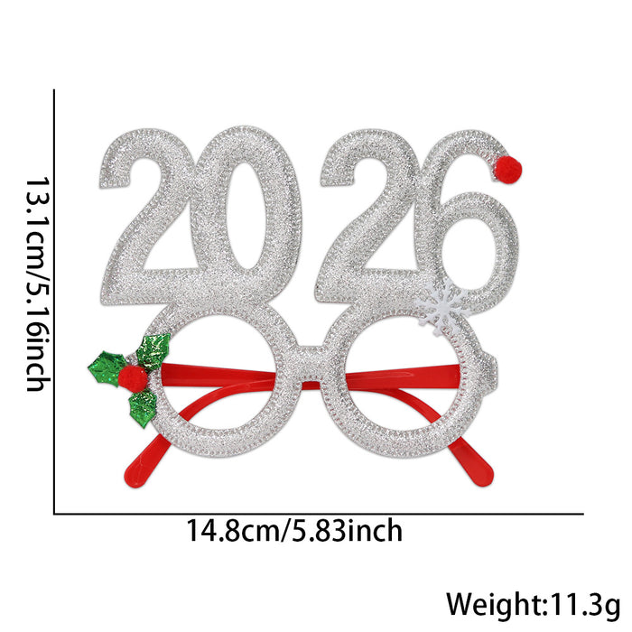 Wholesale Christmas Glasses Creative Digital Funny Glasses Christmas Party Decoration New Year Photo Glasses Frame