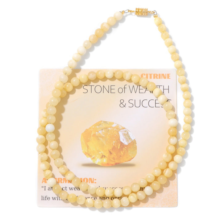 Wholesale 6mm stone bead screw clasp necklace card packaging choker necklace