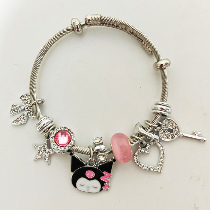 Wholesale Bracelet Bracelet Large Hole Beads DIY Bracelet Cartoon Hello Cat Kitty Cat Kuromi Sanrio Bracelet JDC-BT-Luman005