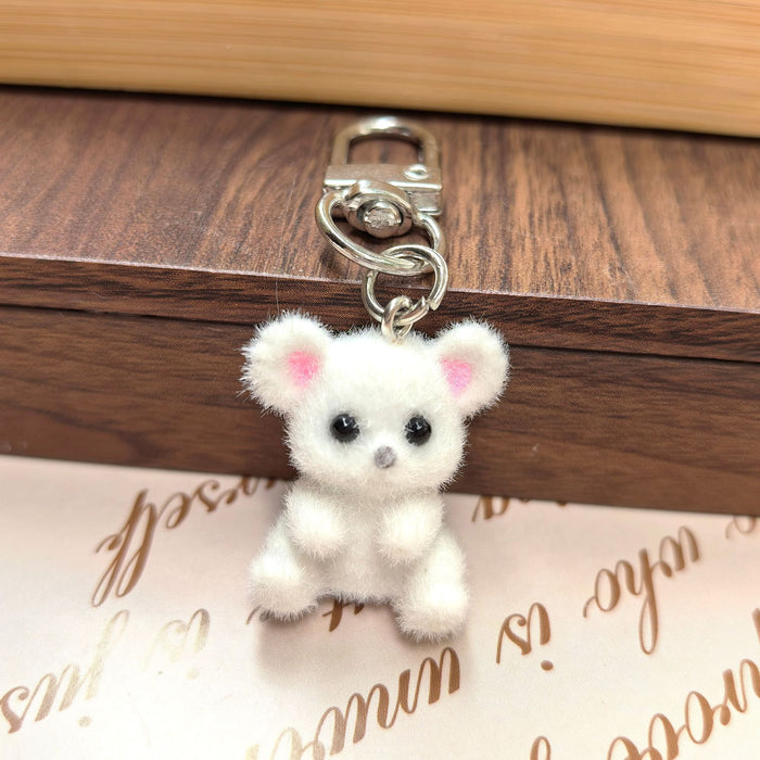 Wholesale Plush 3D Rabbit Penguin Bear Goat Animal Ornament Pendant DIY Cute Plush Earrings Keychain Accessories