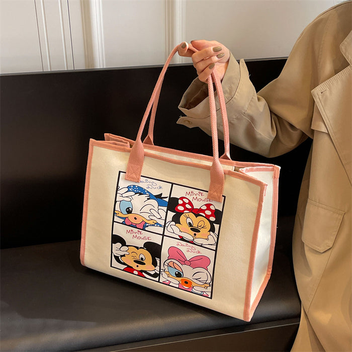 Wholesale Canvas tote bag large capacity student tutoring cartoon shoulder bag