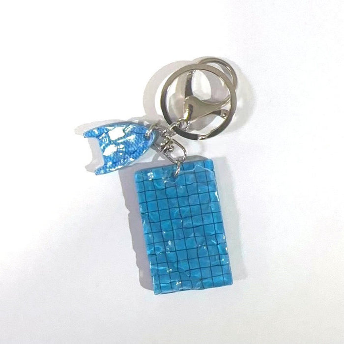 Wholesale Acrylic swimming pool keychain backpack creative pendant
