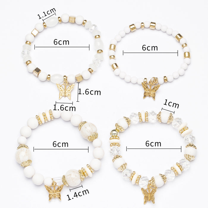 Wholesale Acrylic Stretch Butterfly Pendant Beaded Multi-layer Bracelet JDC-BT-FeiYa010