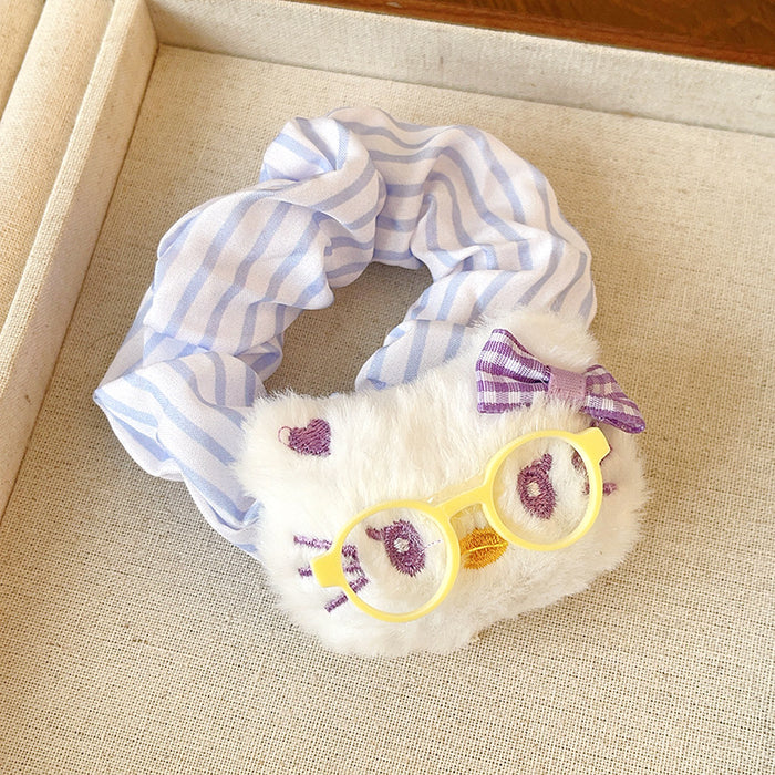 Wholesale Cute Glasses cat scrunchie