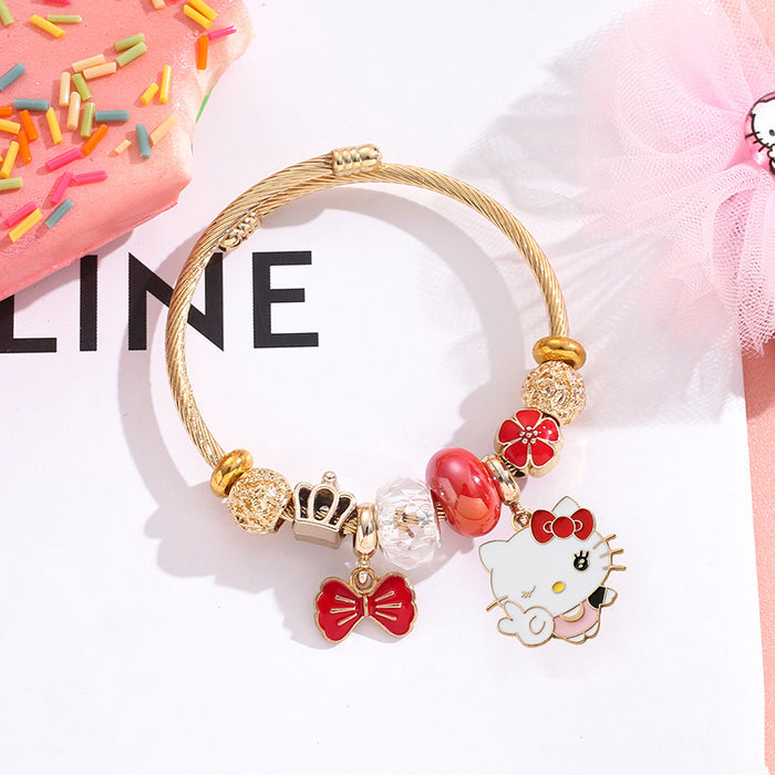 Wholesale Stainless Steel Cartoon Beaded Bracelet Stylish Jewelry Accessory MOQ≥2