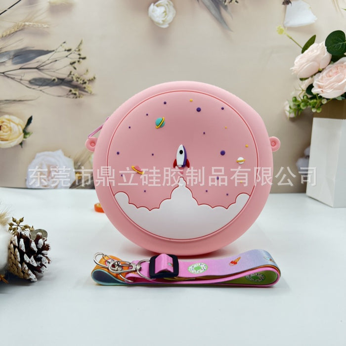 Wholesale Donut Silicone Crossbody Bag for Girls Trendy Cute Coffee Color MOQ≥10