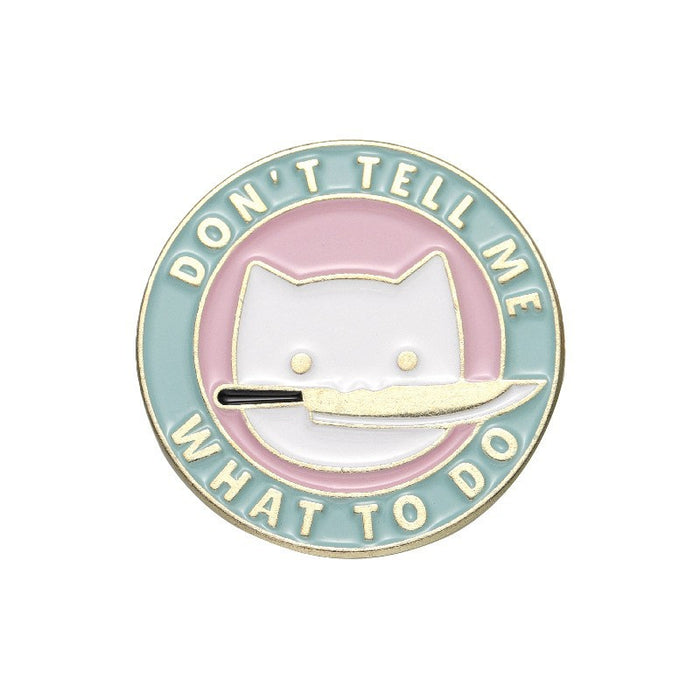 Wholesale Funny Cartoon Cat Duck Enamel Pin Set Knife Wielding Brooch Zinc Alloy Baking Finish Jewelry Accessory For Resale