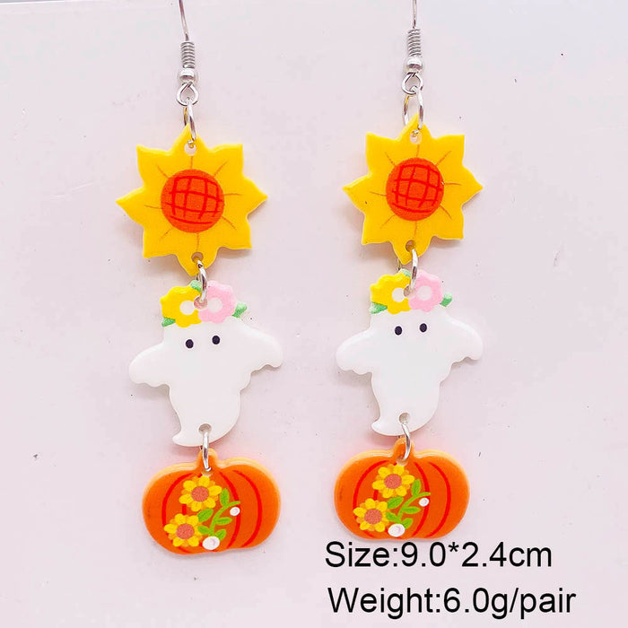 Wholesale  jewelry candy basket Denim ghost face acrylic earrings cross-border jewelry