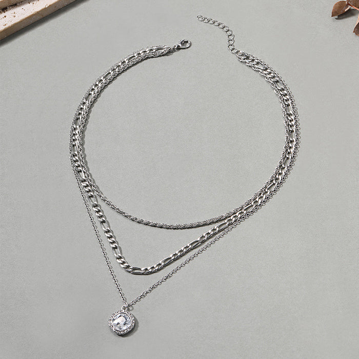 Wholesale New gold-plated crystal pendant necklace, fashionable butterfly sweater chain, light luxury style collarbone chain