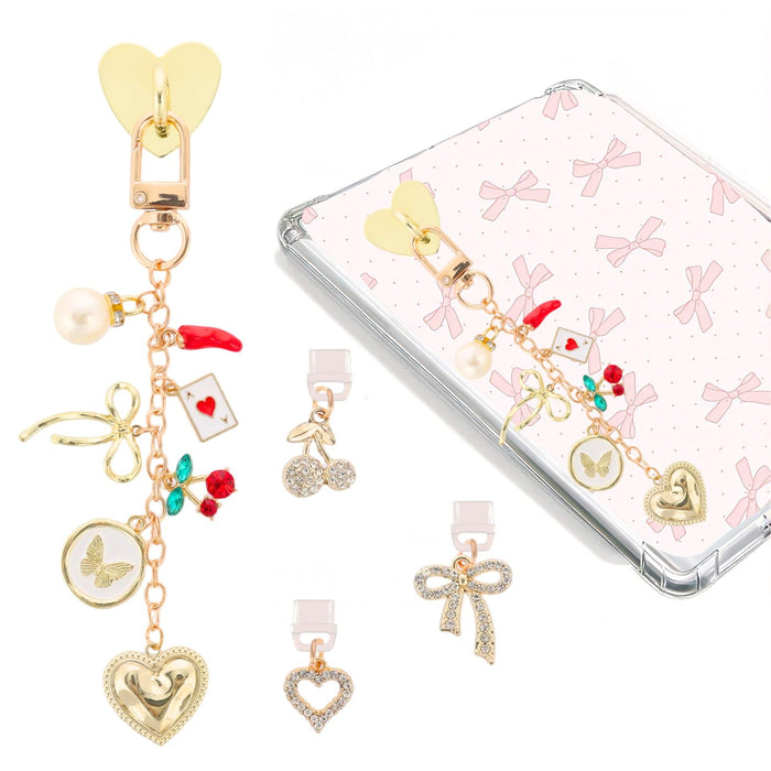 Wholesale Valentine' s Day pendant,  bow,  phone dust plug,  heart-shaped stand