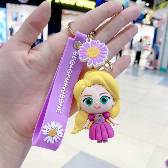 Wholesale Cartoon Princess Silicone Keychain Decorative Bag Charm MOQ≥2