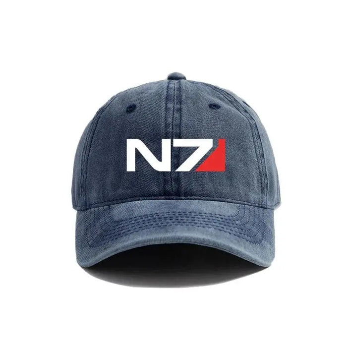 Wholesale Vintage Distressed Baseball Cap Mass Effect N7 Logo Adjustable Curved Brim For Summer