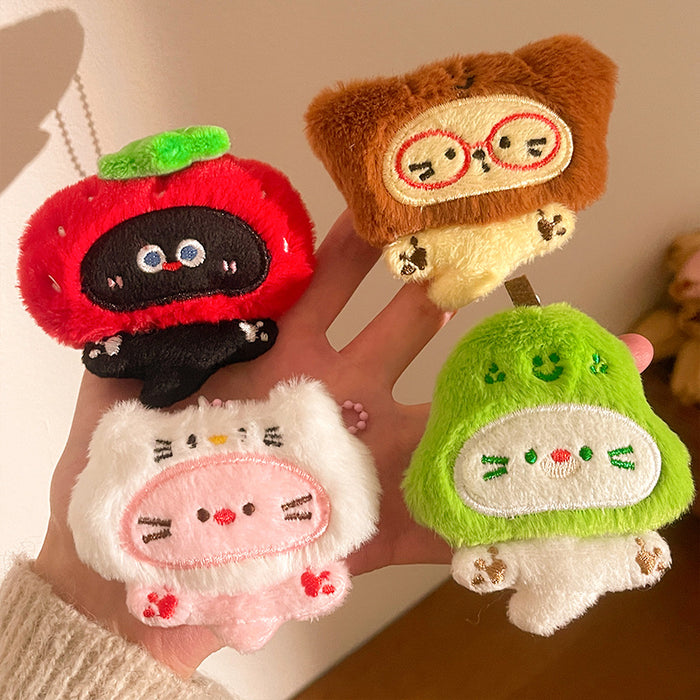 Wholesale Cartoon plush kitten keychain