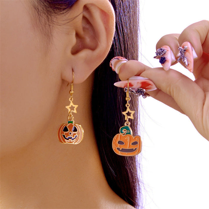 Wholesale  accessories cartoon bat ghost pumpkin earrings  kitten skull  witch earrings
