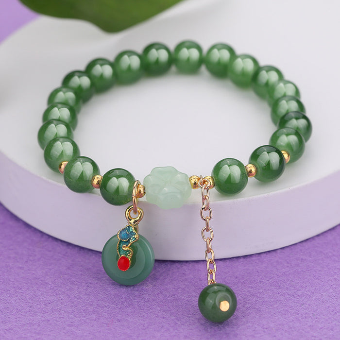 Wholesale Ethnic style aventurine bracelet peace buckle glass bracelet