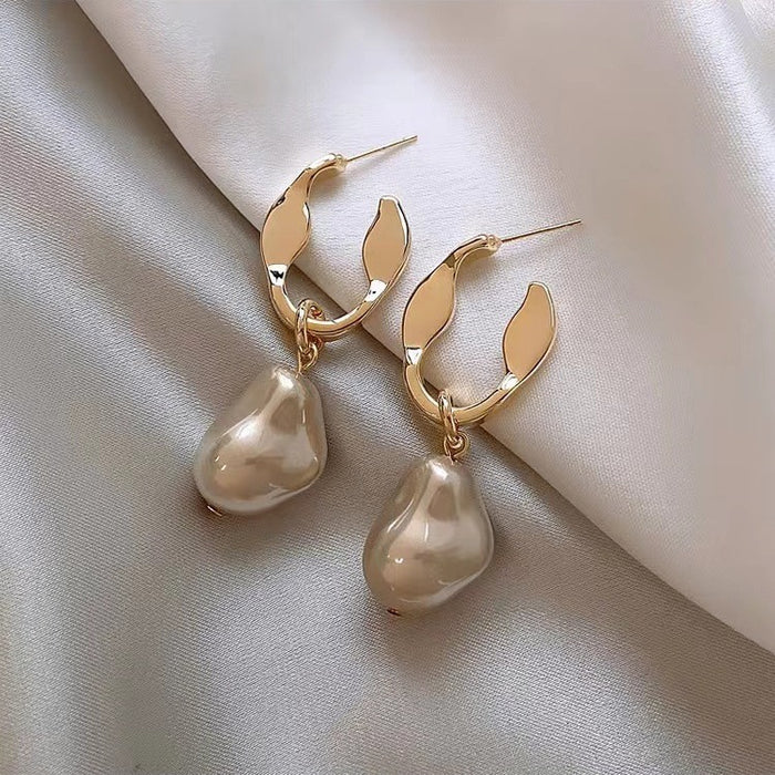 Wholesale Irregular Geometric Pearl Earrings Fashion Earrings