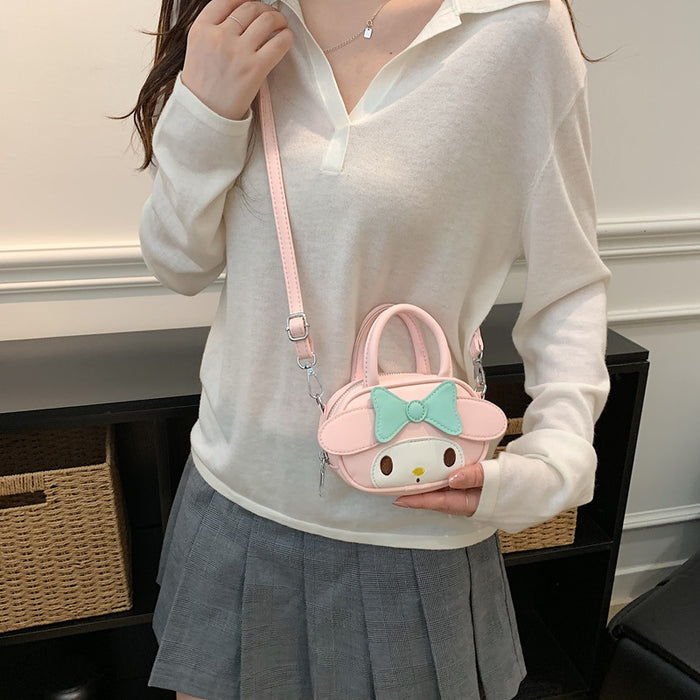 Wholesale Cartoon Bowknot Girls Handbag with Anime Pattern Cute PU Leather Crossbody Bag