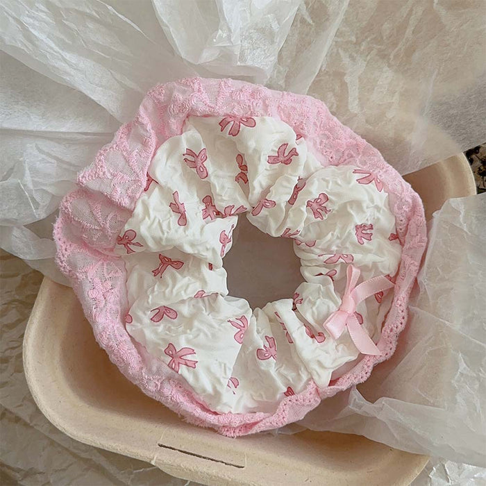 Wholesale Bow Pink Lace Fabric Hairband JDC-HS-Suim001