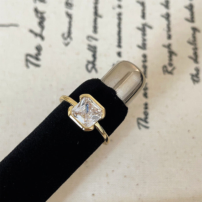 Wholesale Matte Metal and Zircon Ring