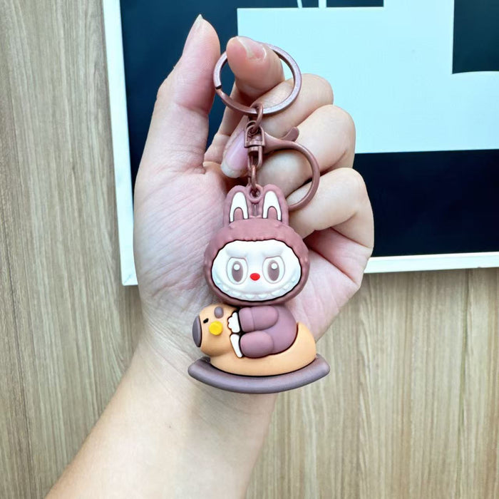 Wholesale  Rocker Horse Rab Cloth Keychain Cute Three-dimensional Doll Student Schoolbag Hanging Simple Car Pendant