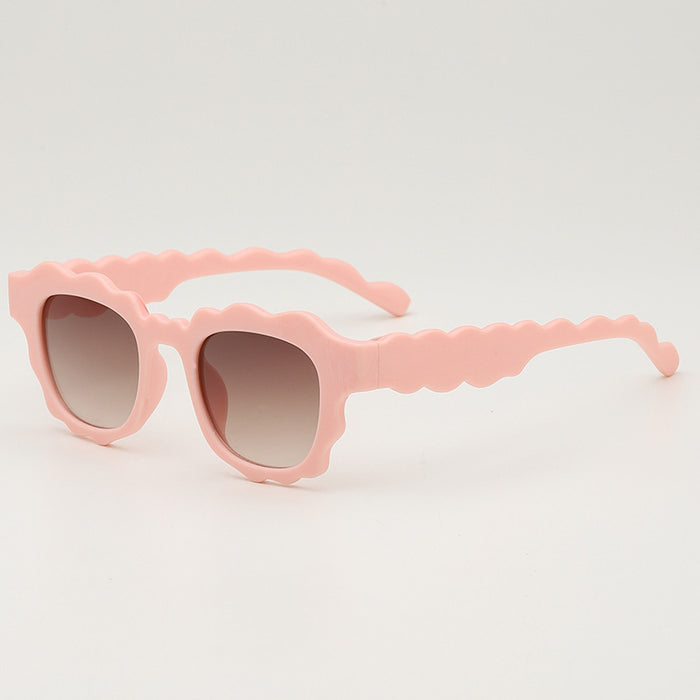 Wholesale Niche wave shaped children's sunglasses, personalized retro glasses, sunglasses