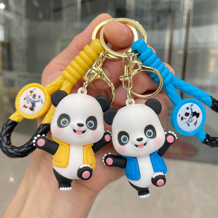 Wholesale Panda Keychain, 3D Panda Doll Bag Pendant, Hanging Decoration, Car Keychain