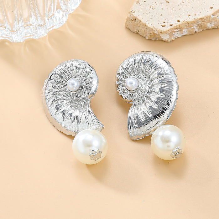 Wholesale Conch Pearl Alloy Earrings JDC-ES-JL203