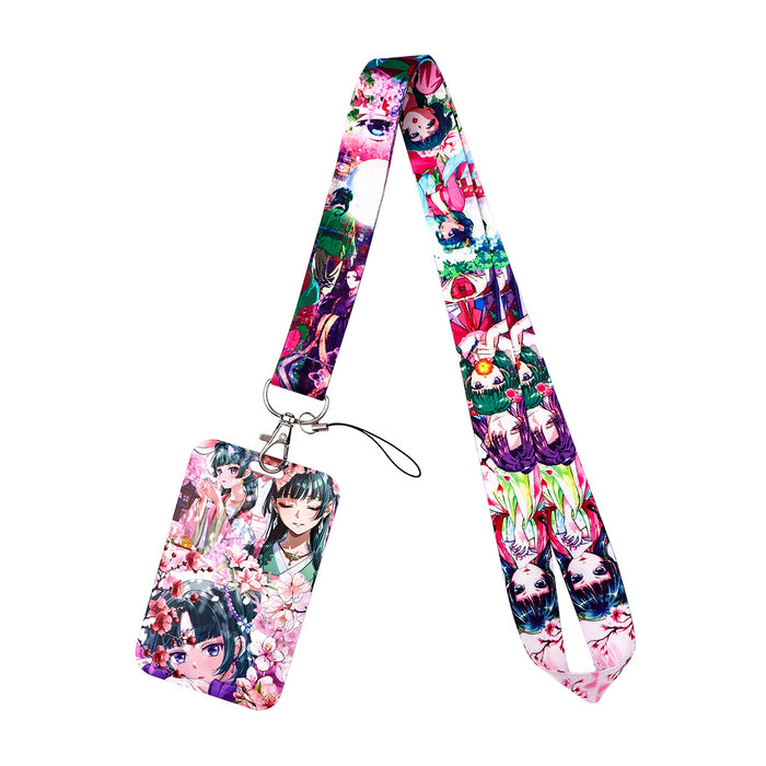 Wholesale Work ID card holder mobile phone lanyard student meal card holder sliding hard case access card holder