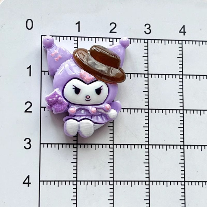 Wholesale Cartoon bright oil library purple resin accessories  jewelry mobile phone case refrigerator patch hair accessories material