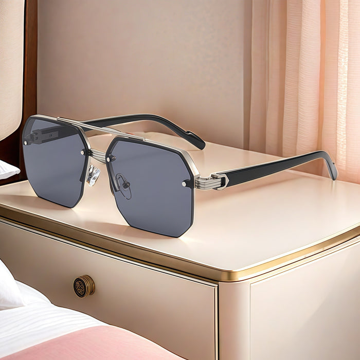 Wholesale New sunglasses with high-end feel, large boxy glasses, fashionable and stylish