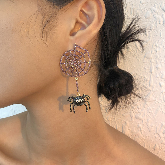 Wholesale Alloy Halloween Spider Earrings JDC-ES-QianDi003