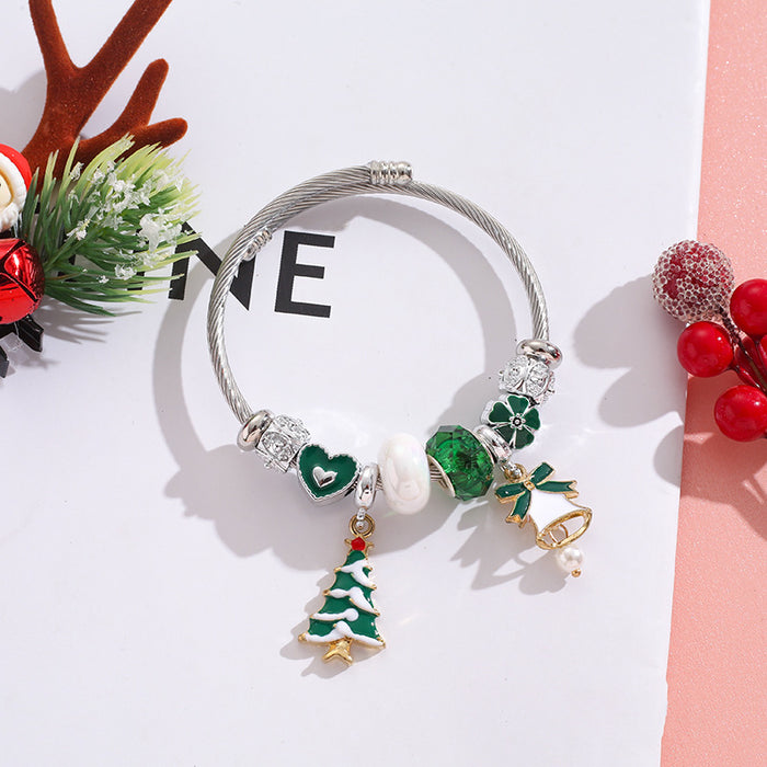 Wholesale Stainless Steel Christmas Charm Bracelet Women' s Fashion Accessory MOQ≥2