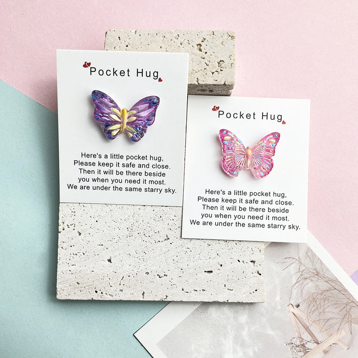 Wholesale gradient butterfly pocket Decorations hug card