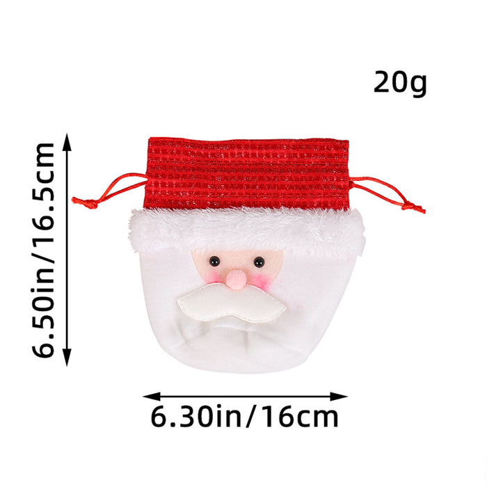 Wholesale Christmas Decoration Supplies Linen Drawstring Pocket Apple Old Man Candy Children' s Gift Christmas Tree