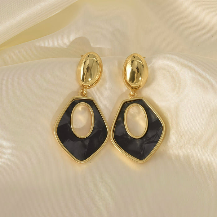 Wholesale Stainless Steel Geometric Earrings Polygonal Hollow Earrings