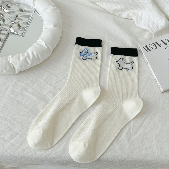 Wholesale Cartoon socks, thin tube socks, hollow mesh breathable, sweat absorbing, butterfly knot stacking socks