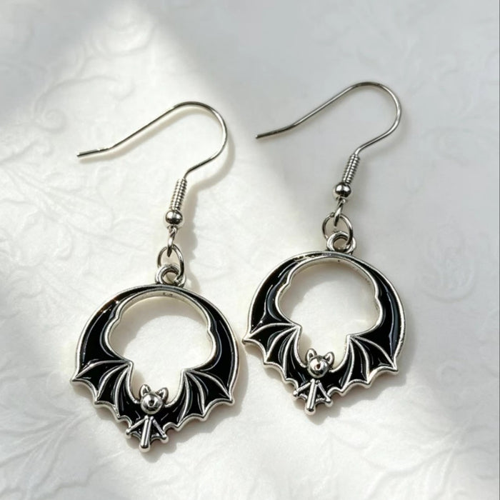 Wholesale Zinc Alloy Gothic Bat Pendant Earrings Retro Punk  Jewelry Fashion Accessory Gift