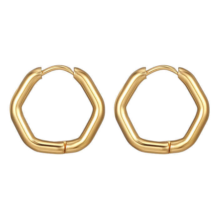 Wholesale geometric shaped ear buckle titanium steel earrings