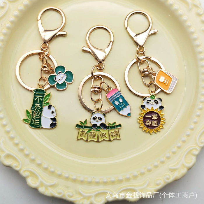 Wholesale Cute Panda Creative Font Keychain Student Backpack Hanging Decoration Small Gift