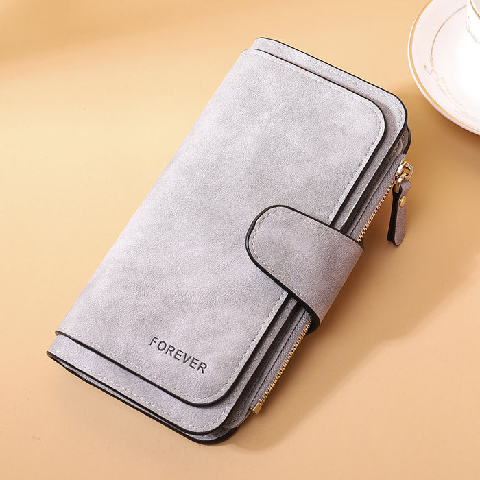 Wholesale Matte PU Leather Clutch Bag Long Large Capacity Wallet JDC-WT-Haok001