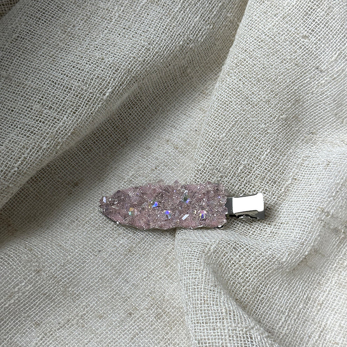 Wholesale Full Diamond Light Amethyst Hairpin Elegant Side Bangs Clip Duckbill Clip Hairpin