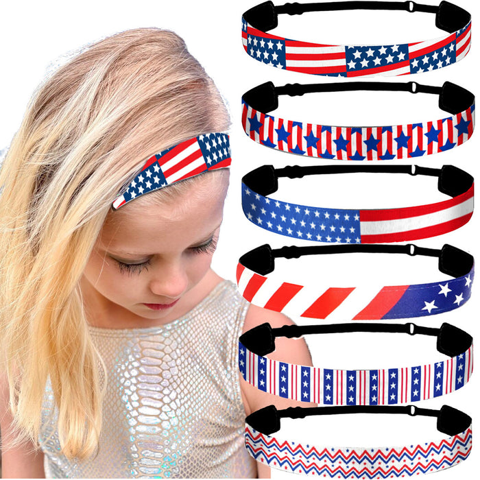 Wholesale 10PCS American Flag Independence Day Children's Sports Stretch Polyester Headband JDC-HD-GuanY009