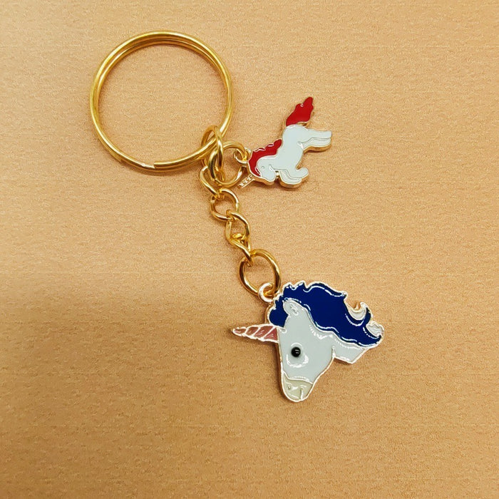 Wholesale Cartoon Unicorn Alloy Keychain JDC-KC-TYS015