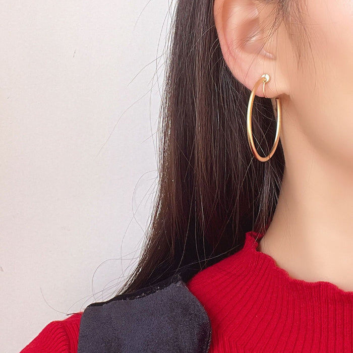 Wholesale Ear Clip No Ear Holes Hong Kong Wind Ring Ear Stud Earrings