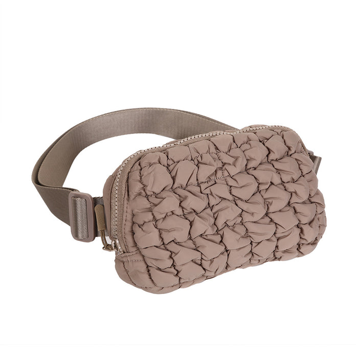 Wholesale Quilted Grid Crossbody Bag Nylon Sport Waist Pack for Outdoor Running Cycling Gift MOQ≥2