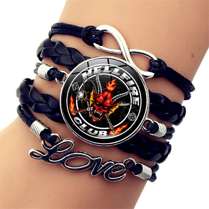 Wholesale Multi-layered leather bracelets with movie themes for men and women.