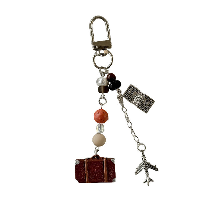Wholesale mobile phone pendant retro creative backpack pendant hanging chain car key chain